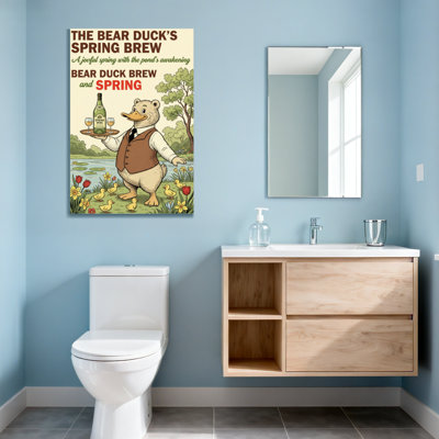 Fashion Bear Duck Spring Brew Pond Ducks Flowers Trees