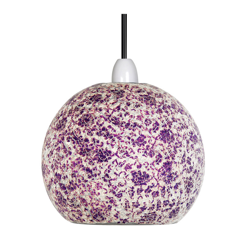 18cm H Glass Round Pendant Shade ( Screw On ), Purple