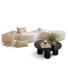 4-Piece Upholstered Fabric Curved Living Sofa Set
