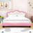 Upholstered Platform Bed with Crown Shaped Headboard-1609434572