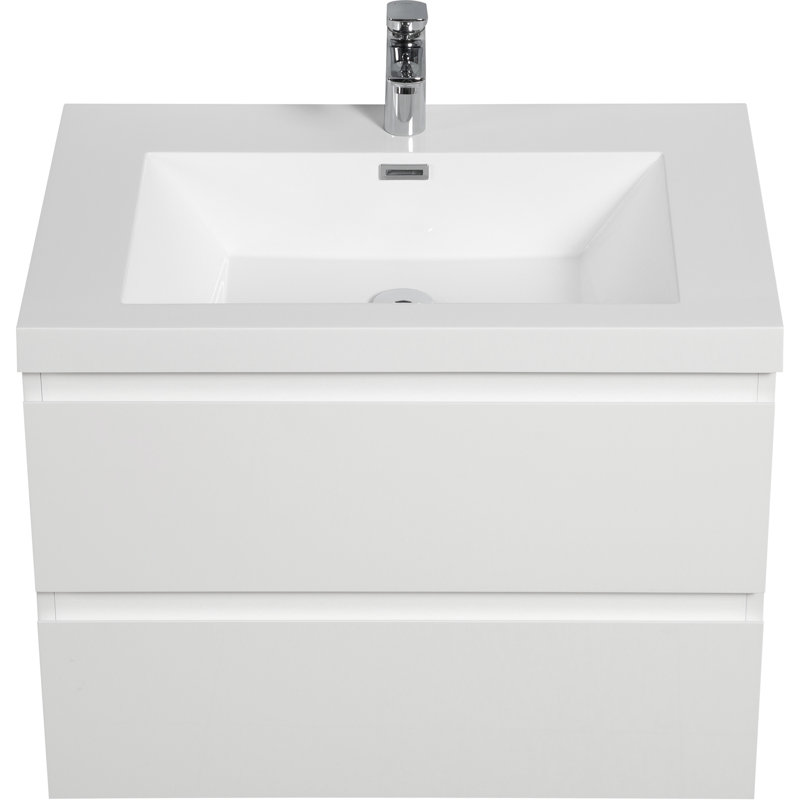 Meuble-lavabo mural peu encombrant avec lavabo durable et grand espace de rangement