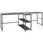 Bureau d'ordinateur 83 po noir avec 2 tablettes de rangement et bibliothèque
