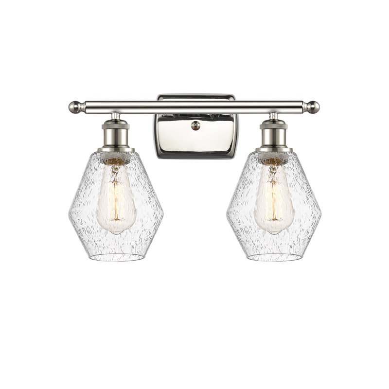 2 - Light Dimmable Vanity Light, Seedy, Polished Nickel