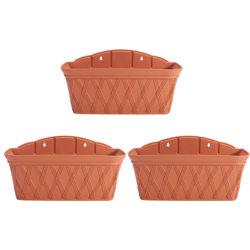 Pot de fleurs mural en plastique, Rouge brique