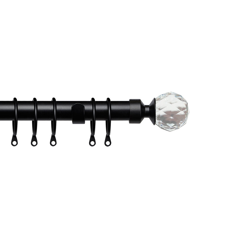 Aurelina 28mm Crystal Curtain Pole, 120cm - 210cm