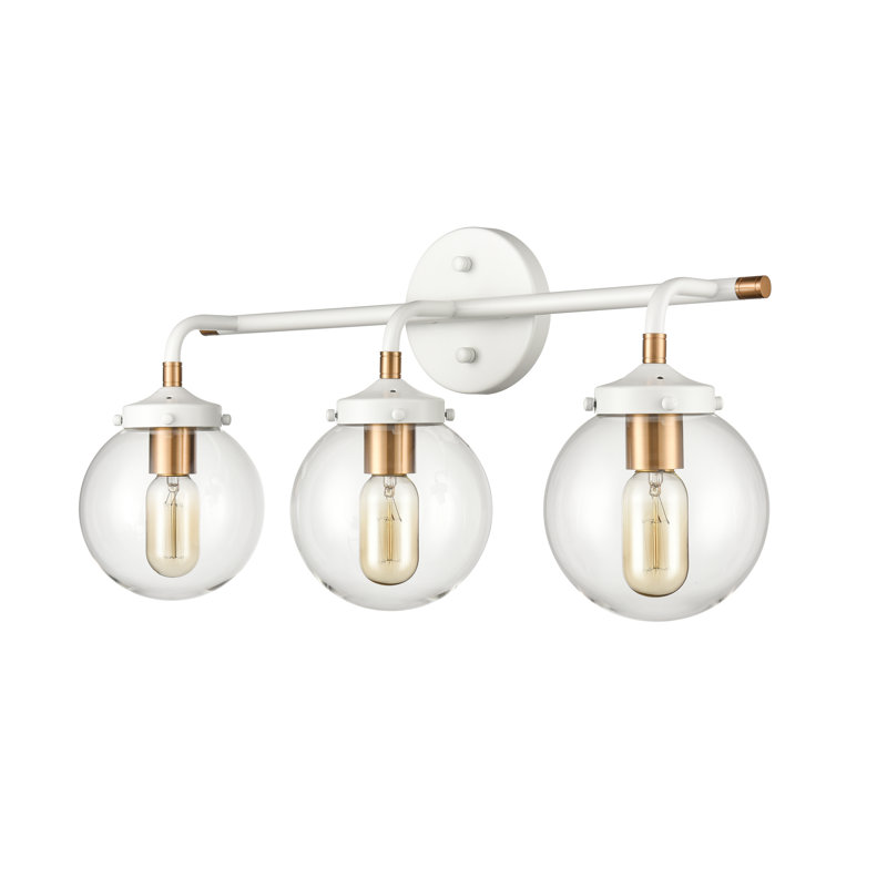 Éclairage pour salle de bain 3 lumières Corbridge - blanc mat 24 po, H 12 po x l 24 po x P 8 po, Blanc, Trois lumières