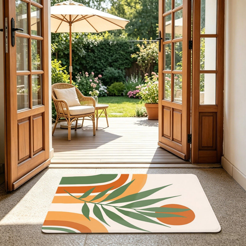 Tapis arc-en-ciel Boho Palm Leaf