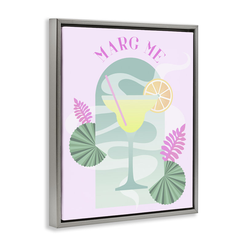  Art mural encadré "Marg Me" par Daphne Polselli, Cadre flottant gris lustré, H 21 po x l 17 po