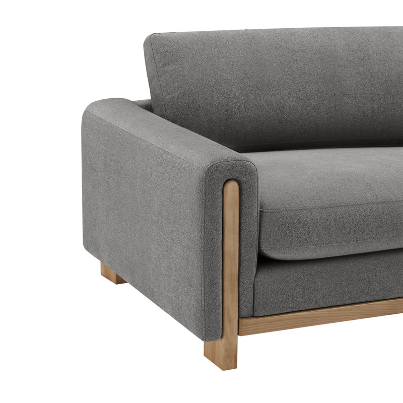 Canapé rembourré 99,2 po Adika, Tissage texturé élite étain Elite