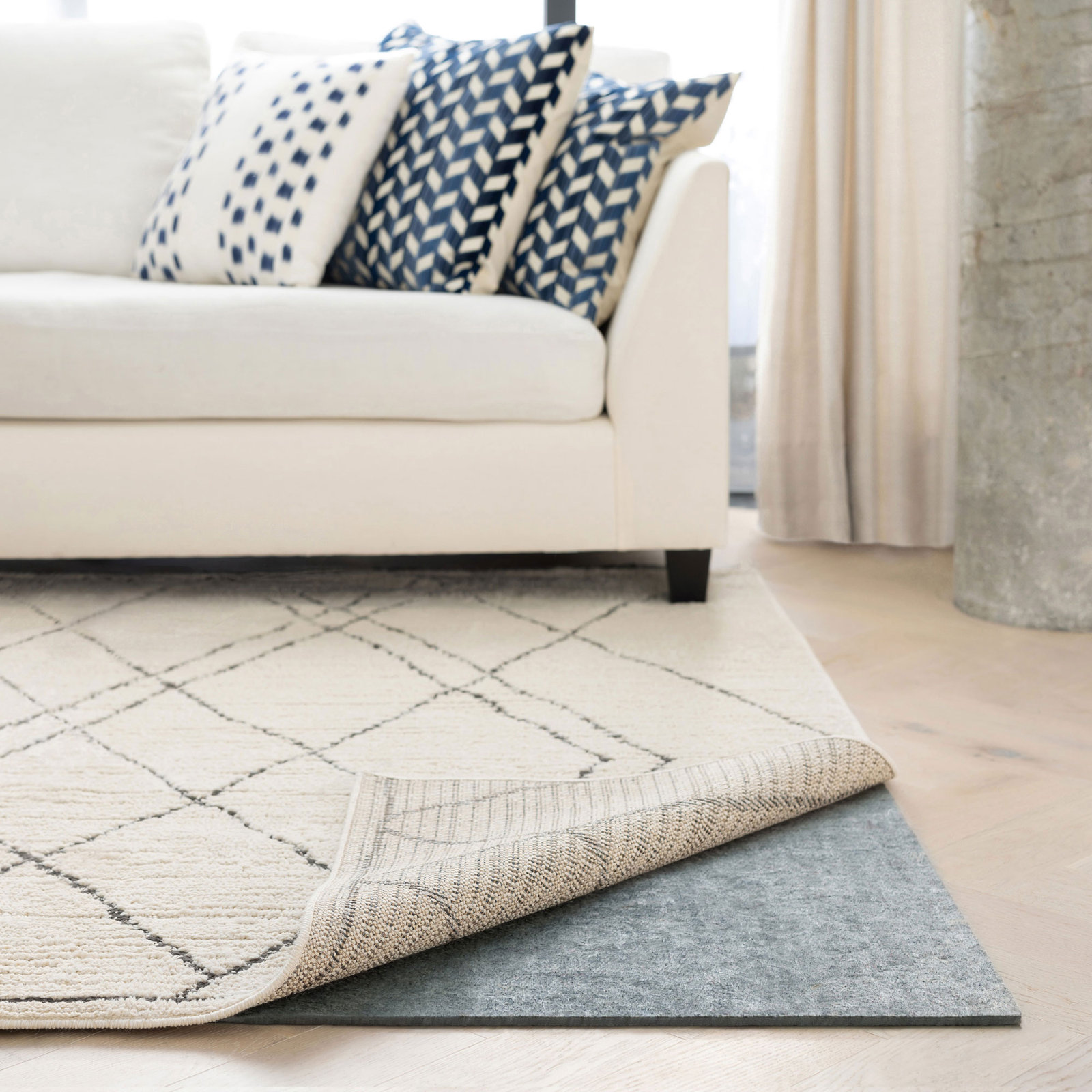 Classic Felt and Rubber Non-Slip Rug Pad, Rectangle 12' x 15', 0.38"