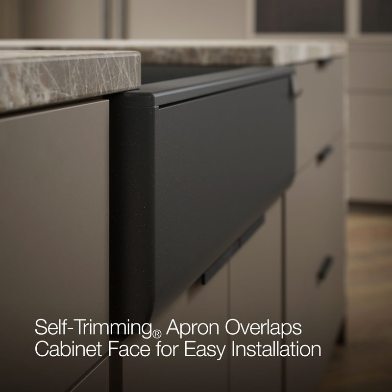 Cairn 29-11/16 In. Undermount Single-Bowl Farmhouse Kitchen Sink, Matte Graphite