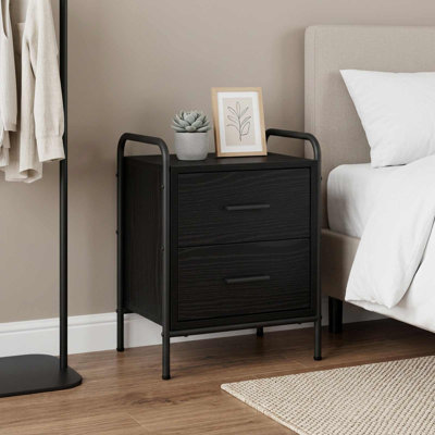 40 cm W Galvanised Steel Bedside Table
