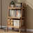 17.7"W Solid Oak End Table with Shelves-1443468349-1443468322