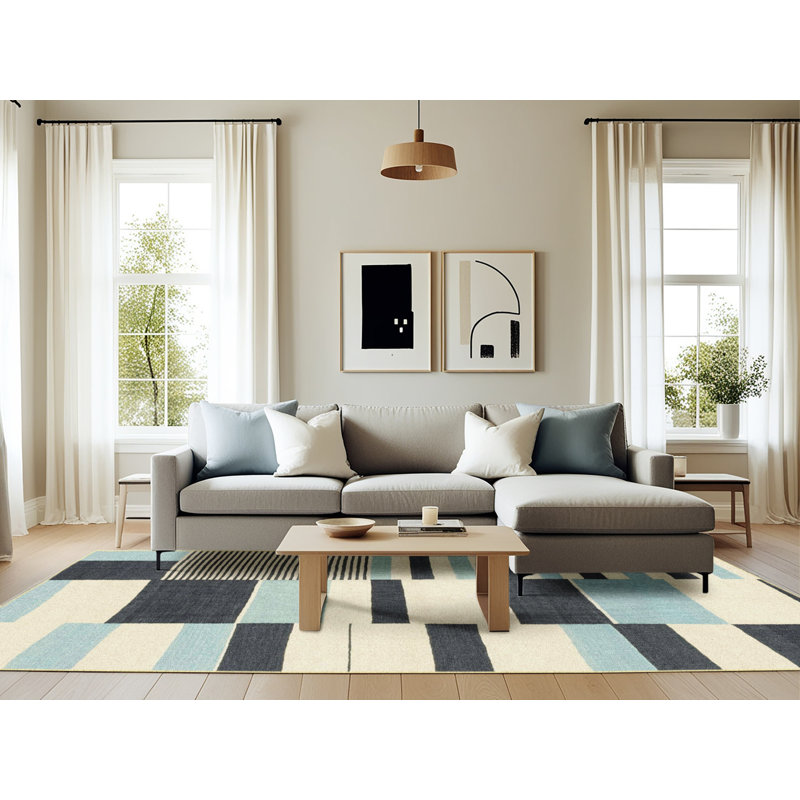Aliena Abstract Indoor Rug, Rectangle 6' x 9'