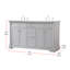 Ensemble de meuble-lavabo double 60 po Clarence-472133150