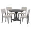 Ensemble de table de salle à manger 5 pièces avec pieds courbés et 4 chaises rembourrées pour la salle à manger (ensemble de salle à manger)-1975779643