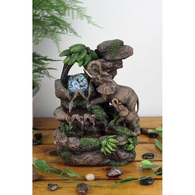 Jarod Weather Resistant Table Top Fountain with Light