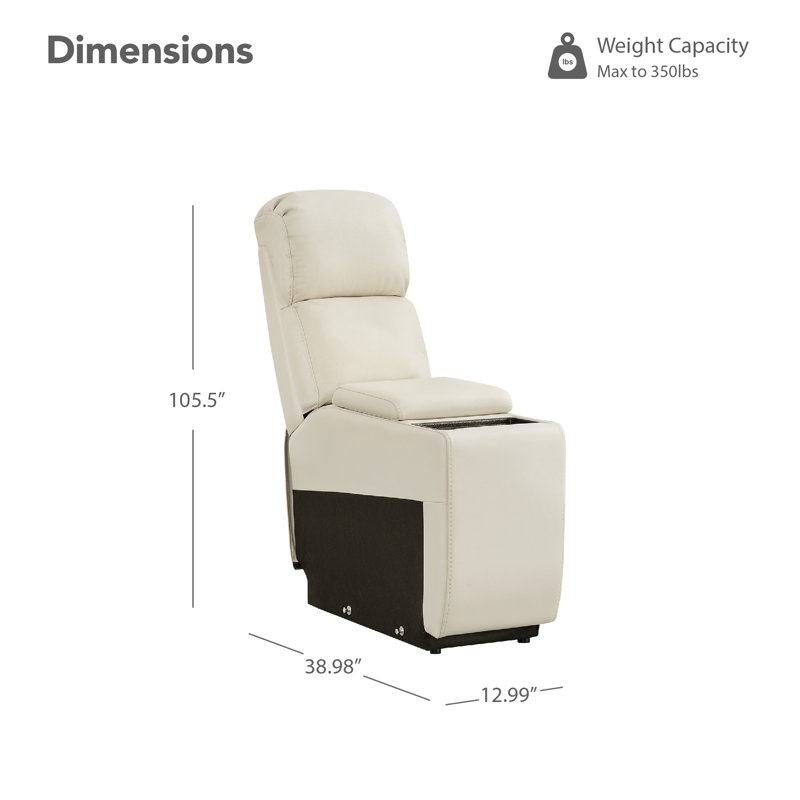 Olathe Genuine Leather Multi-Function Console, Cream