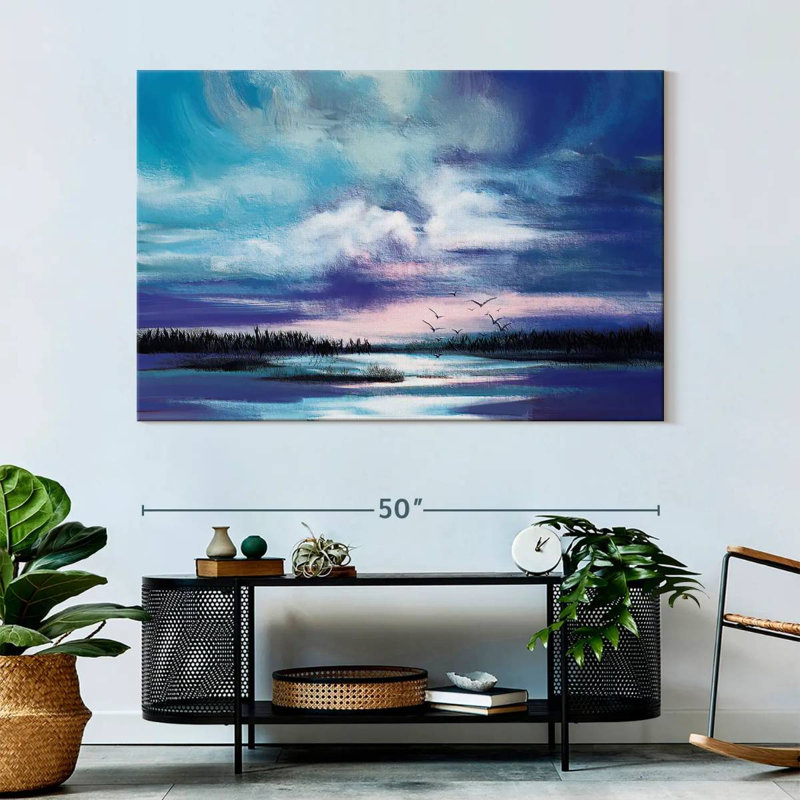 Avery Blue Hour Abstract, 34" H x 51" W