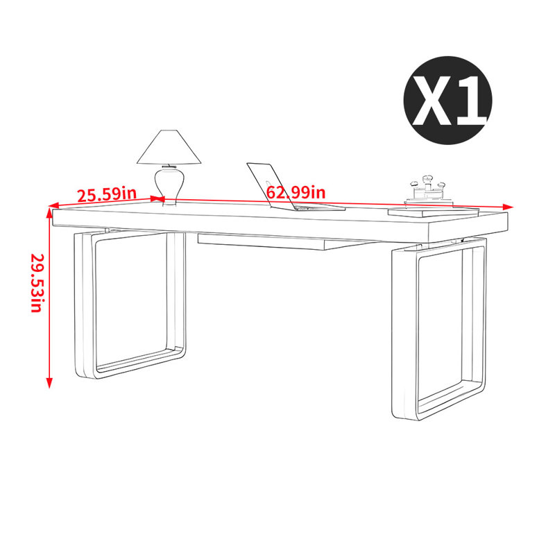 Bureau haut de gamme luxueux de style italien, H 29,53 po x l 62,99 po x P 25,59 po, Beige