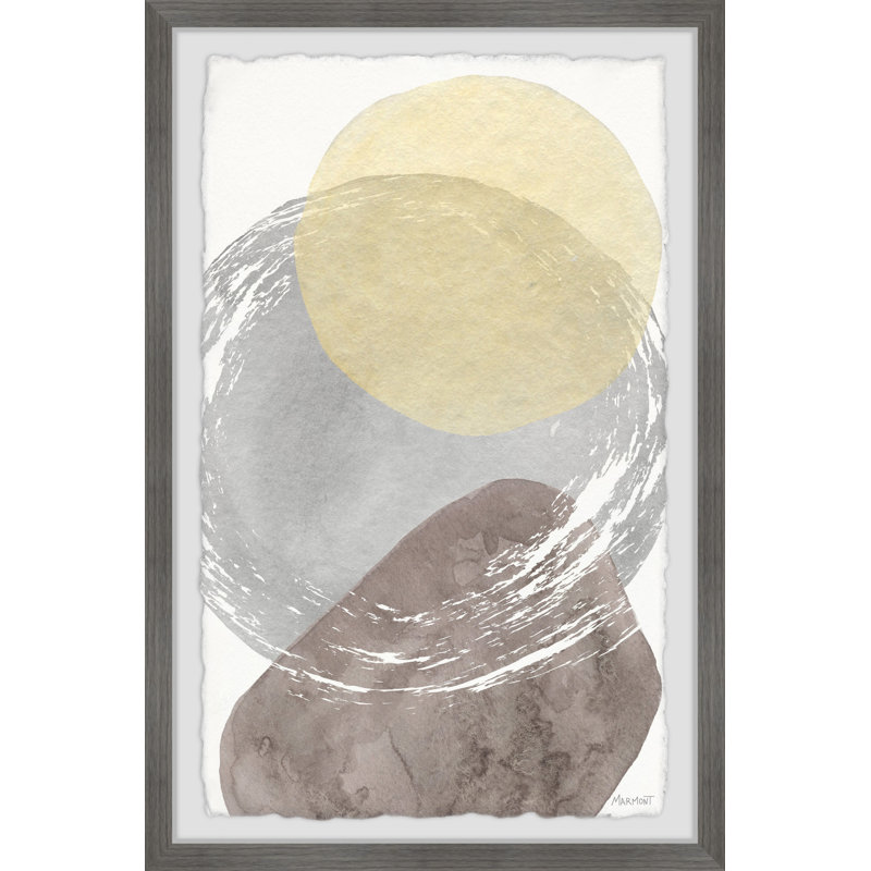 Black Over Cream - Single Picture Frame Painting, 45 cm H x 38 cm W x 3.81cm D