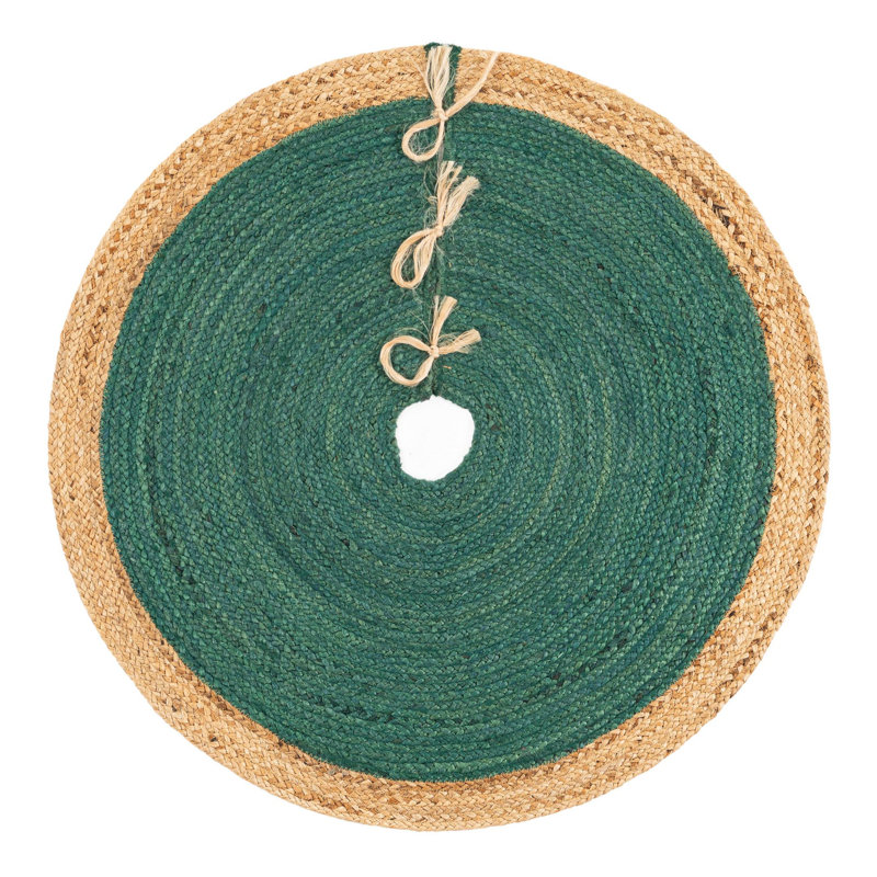 Jupe d'arbre de Noël à tisser Unique, Rond 3 pi 1 po, Vert
