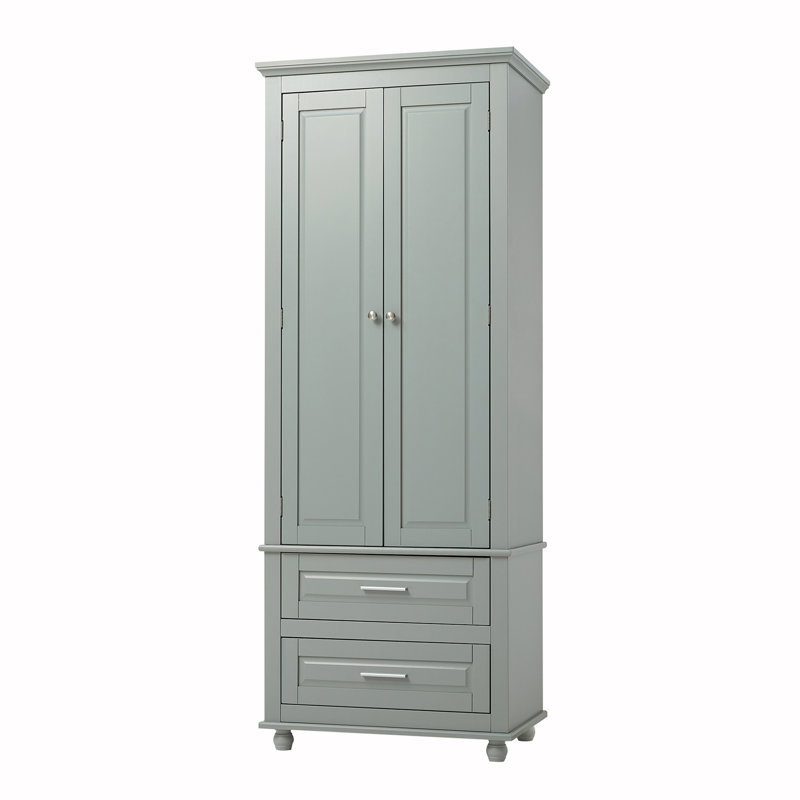 Armoire haute avec 2 tiroirs Botond, Gris