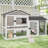 57" Outdoor Wooden Rabbit Hutch with Run, Two-Story Bunny Cage with Pull-Out Tray, Slidable Glass Window & Waterproof Asphalt Roof
