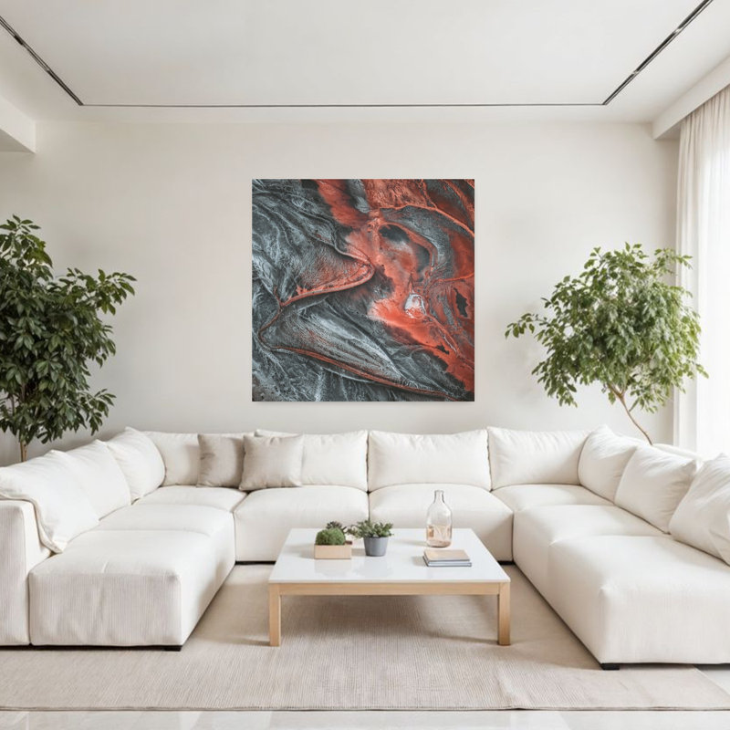 Art contemporain, art moderne abstrait, H 48 po x l 48 po