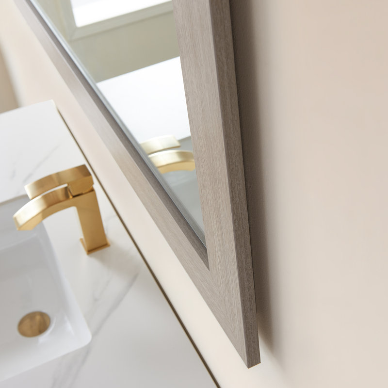 Engineered Wood Wall Mirror, Mexican Oak, 36" x 48"