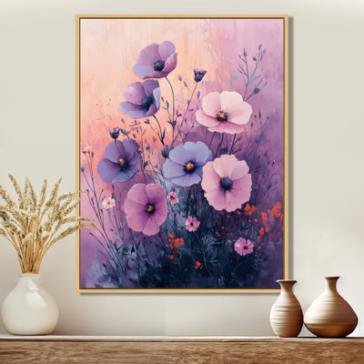 Wildflower Dreams In Violet Surréalisme I - Art mural fleurs sauvages