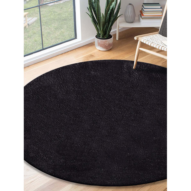 The Carpet Relax - Modern Rug, Fluffy, Short Pile, Non-Slip Underside, Washable up to 30°C, Super-Soft, Fur Look, Black