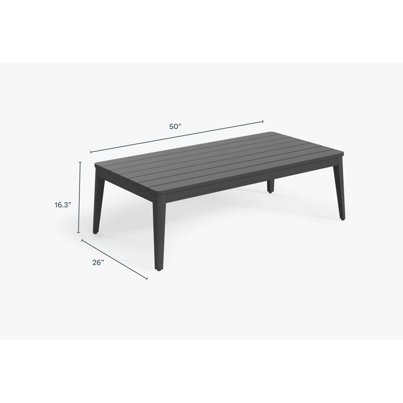 Aluminum Outdoor Coffee Table; Rectangular