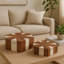 Boîtes de rangement décoratives en mosaïque géométrique en bois / résine / tissu pour le bureau à domicile, salon, ensemble de 2 - 4 "