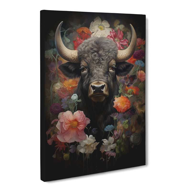 Buffalo Tachisme Art - Wrapped Canvas, 50cm H x 35cm W x 3cm D