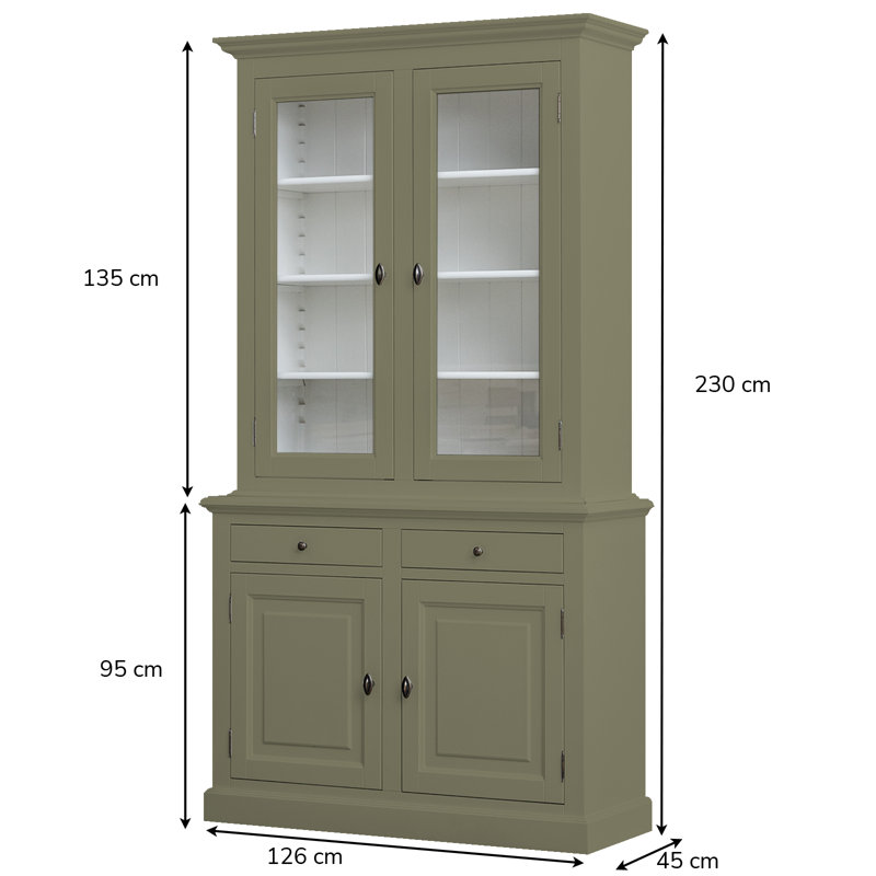 Ava-Kate Display Cabinet, Olive Grey