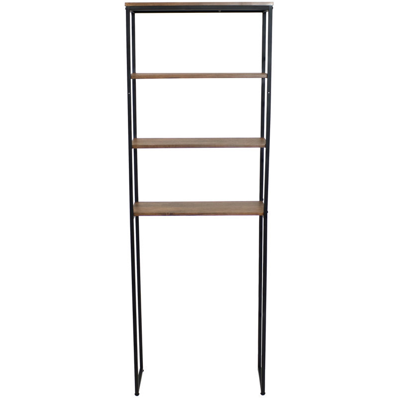 Natarbora 69" H Industrial-Style 4-Tier Over-the-Toilet Shelf Storage - Teak, Teak