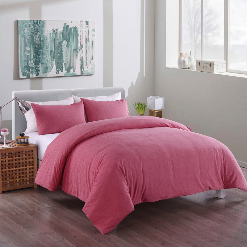 Ensemble de housse de couette en coton délavé Messy Bed, Double / Grand, Rouge
