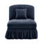 Bleu sans accoudoirs avec tissu en chenille et 1 coussin, jupes décoratives amovibles, forme confortable, différentes configurations pour des espaces compacts, siège simple, plis à volants détachables, soutien du corps, différent