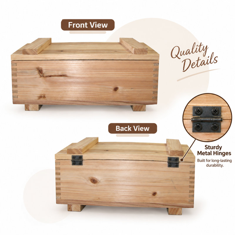 Loon Peak® Solid Wood Decorative Bin, Fragile Gift Shipping & Storage Case （Set of 2)