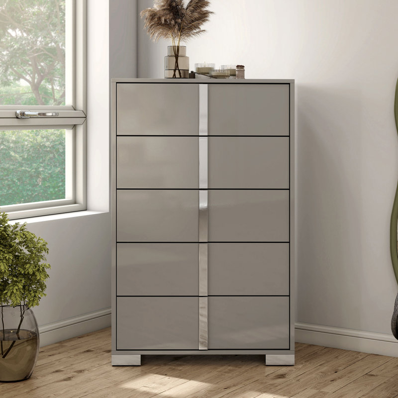 Duckworth 5-Drawer Chest, Taupe Gray