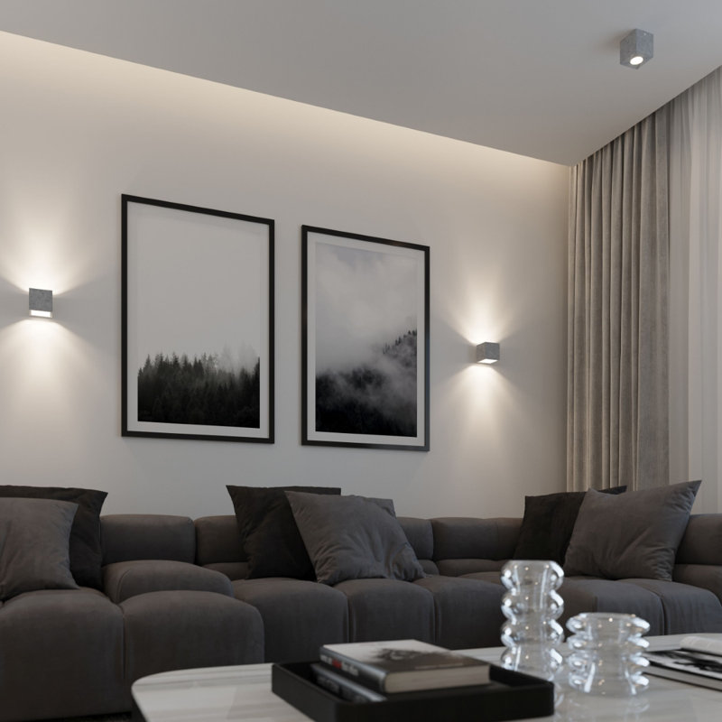 Terez 1-Light Brown Up & Downlight, Silver