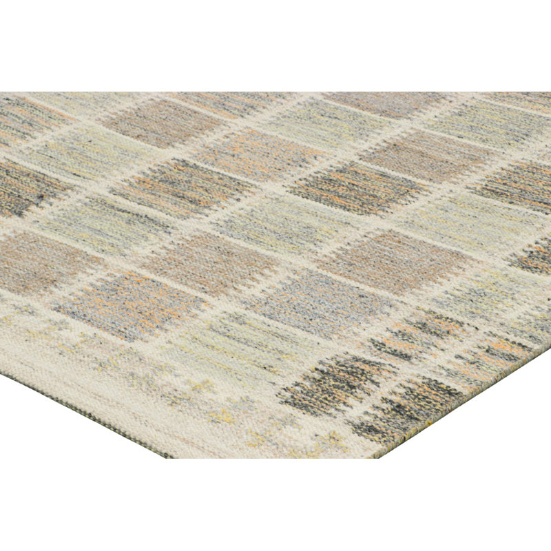 Scandinavian Wool Geometric Area Rug, Rectangle 5' x 7'