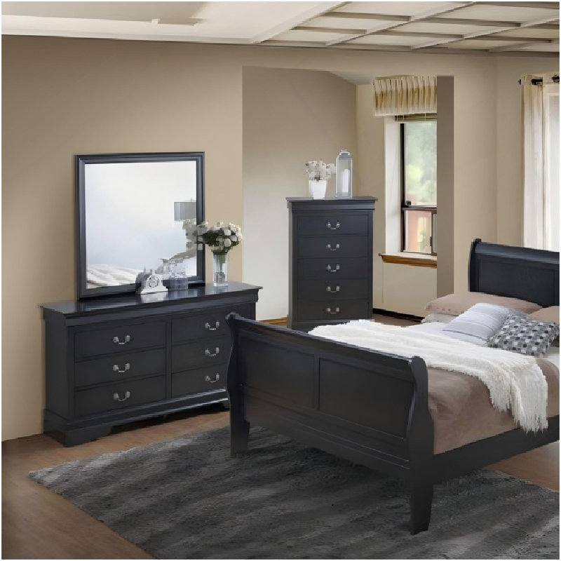 Commode élégante noire