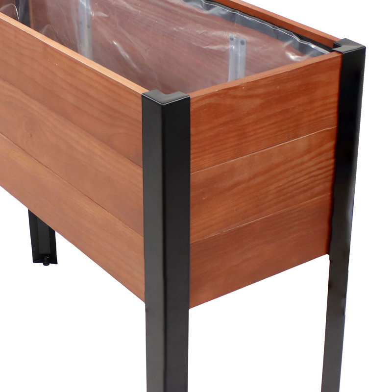 Rinda Acacia Wood Rectangular Raised Garden Bed with Legs - 36.75" x 12.75" x 31" - Brown, Brown