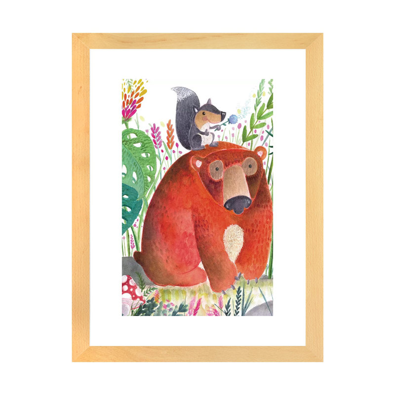 Décoration murale pour enfant Forest Pals II, H 24 po x l 16 po x P 1 po, Papier encadré naturel