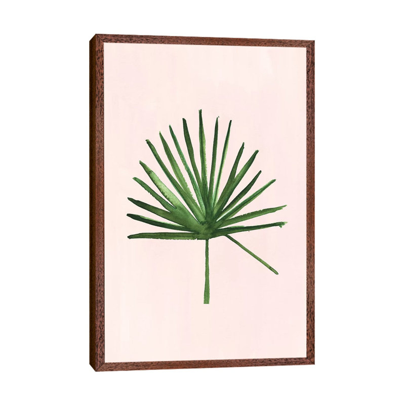 Windmill Palm by Sabina Fenn - Painting on Canvas, Classic Brown Wood Floater Framed, 66.04cm H x 45.72cm W x 3.81cm D