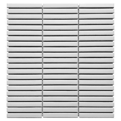 Porcetile 0.48" x 3.63" Stacked Glossy Porcelain Mosaic Wall and Floor Tile