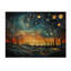Ciel céleste mosaïque paysage IV - reproduction abstraite sur bois de pin naturel-1453430323