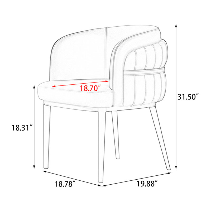 Chaise avec accoudoirs à dossier solide Griege (ensemble de 4)
